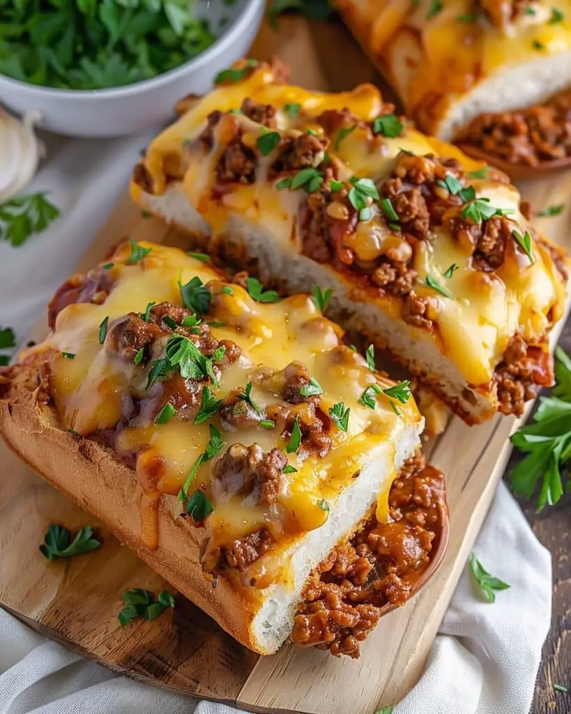 Sloppy Joe Garlic Bread