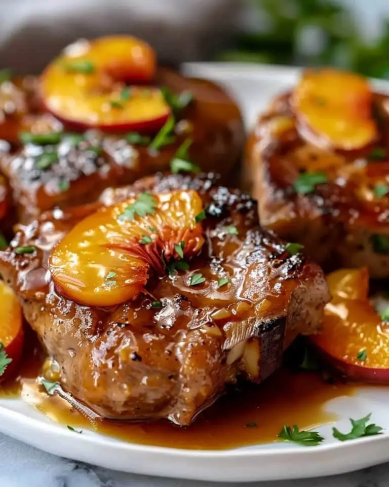 Slow Cooker Peach Glazed Chops