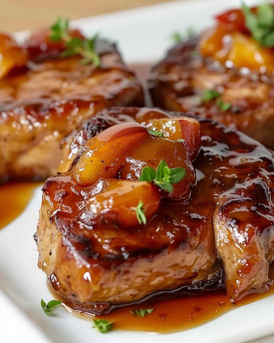Slow Cooker Peach Glazed Chops