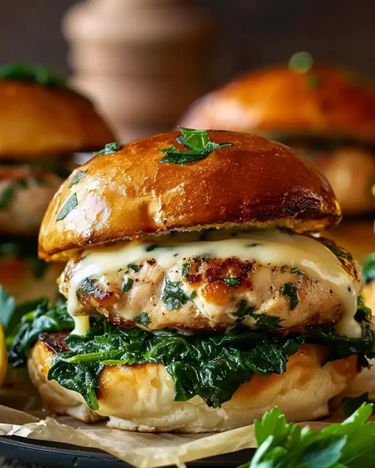White Cheddar & Spinach Chicken Burgers