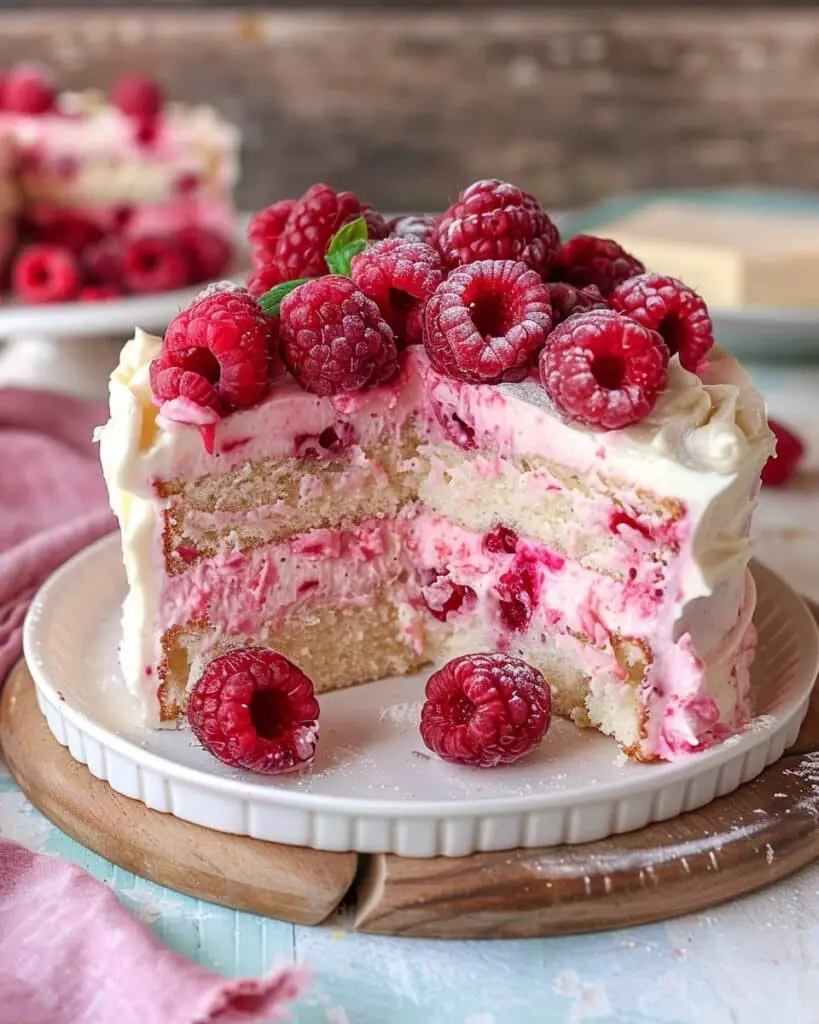 White Chocolate Raspberry Cake