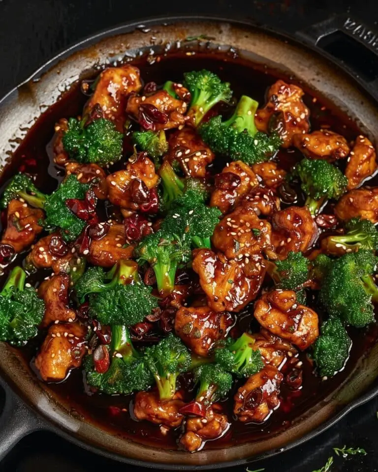 Bourbon Chicken with Broccoli in Sweet Soy Glaze