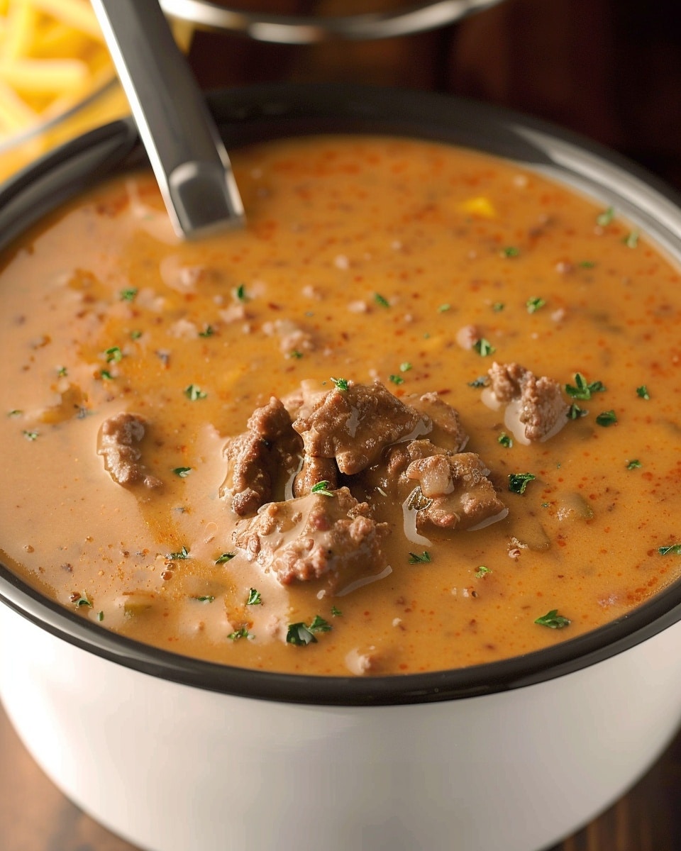 Beef and Cheddar Soup