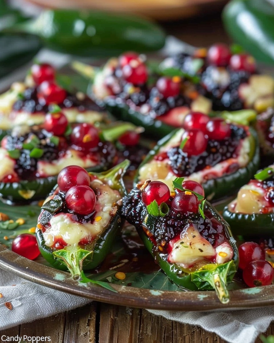 Berry & Brie Stuffed Jalapeño Candy Poppers
