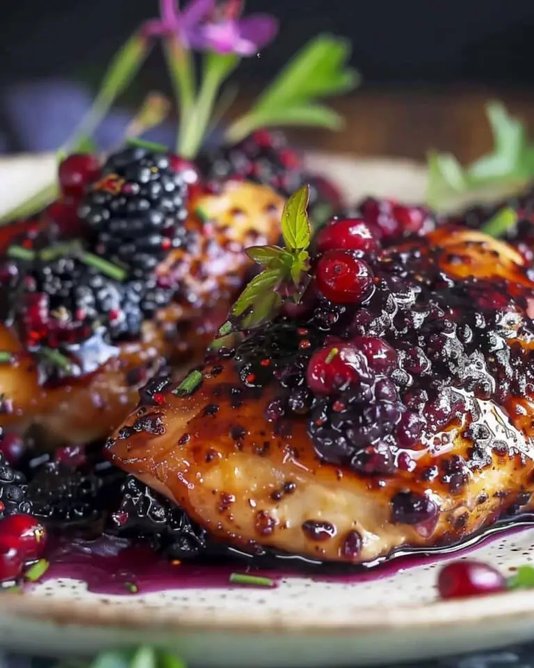 Blackberry Jalapeño Chicken with Silky Honey Cream Glaze