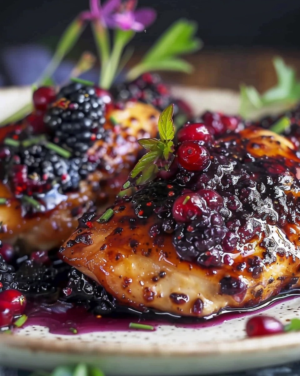 Blackberry Jalapeño Chicken with Silky Honey Cream Glaze