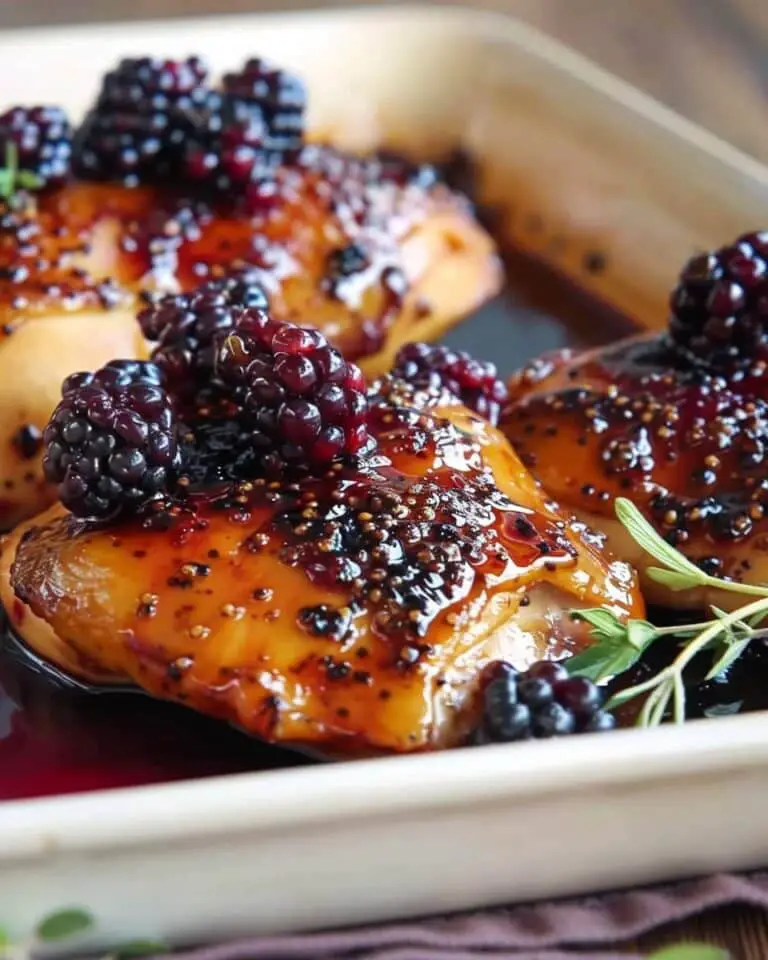 Blackberry Jalapeño Chicken with Silky Honey Cream Glaze