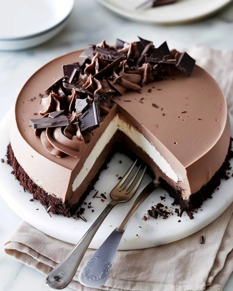 Brownie Bottom Chocolate Mousse Cake