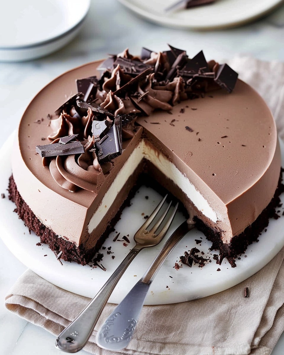 Brownie Bottom Chocolate Mousse Cake