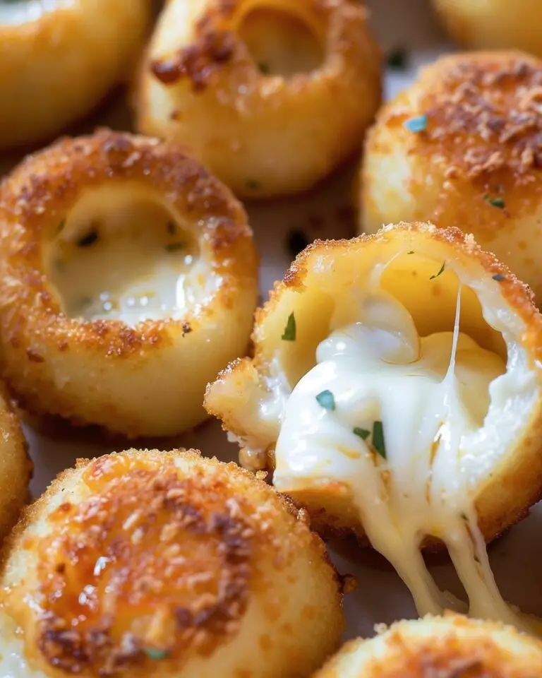 Crispy Cheesy Mozzarella Stuffed Onion Rings