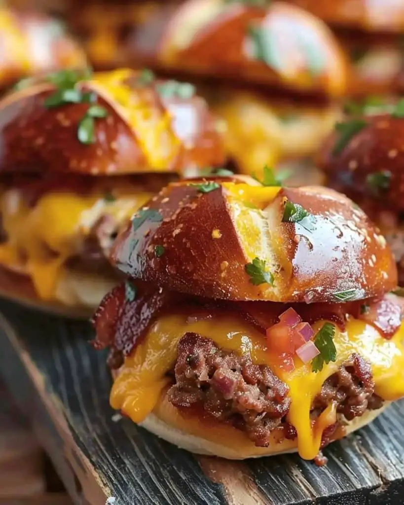 Cheeseburger Pretzel Sliders