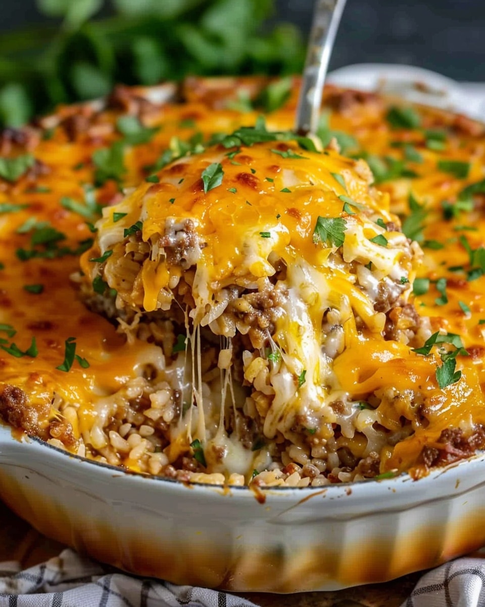 Cheesy Ground Beef Rice Casserole