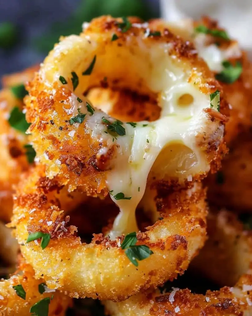 Cheesy Mozzarella Stuffed Onion Rings