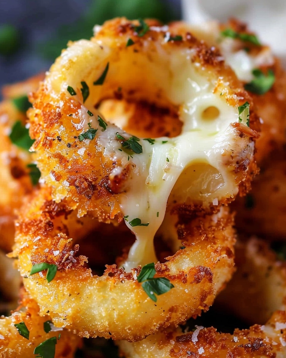 Cheesy Mozzarella Stuffed Onion Rings