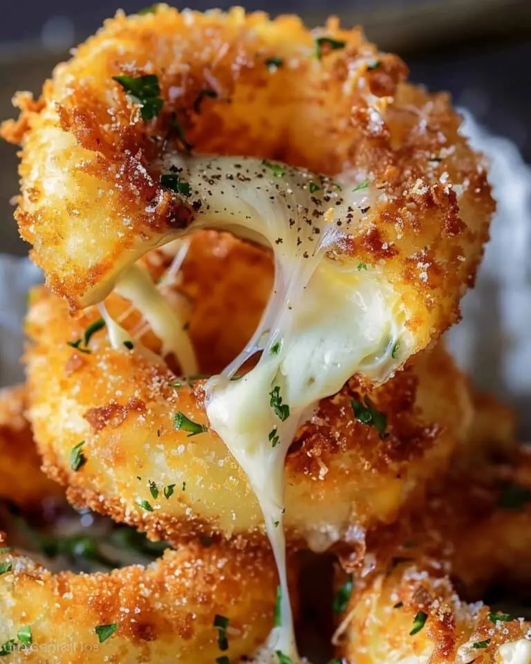 Cheesy Mozzarella Stuffed Onion Rings