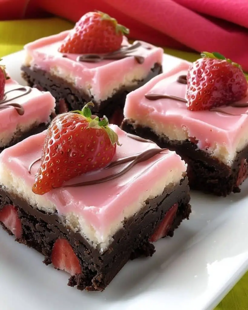 Chocolate Covered Strawberry Brownies