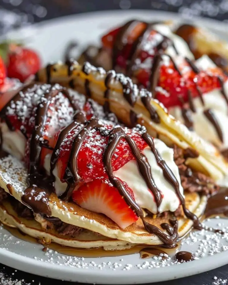 Chocolate Strawberry Cheesecake Pancake Tacos