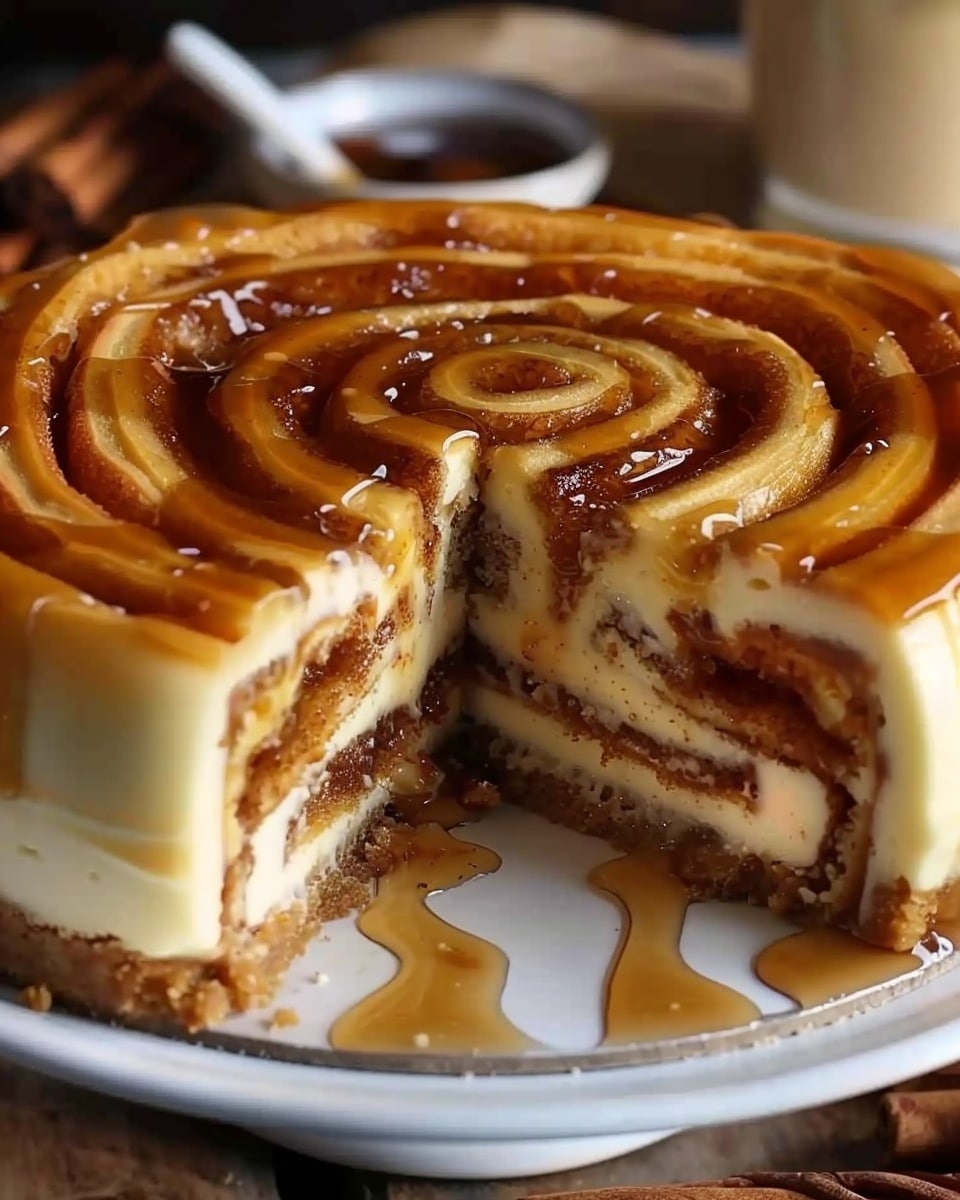 Cinnamon Roll Honeybun Cheesecake