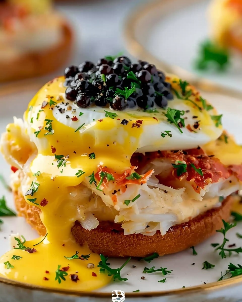 Crab Eggs Benedict with Caviar