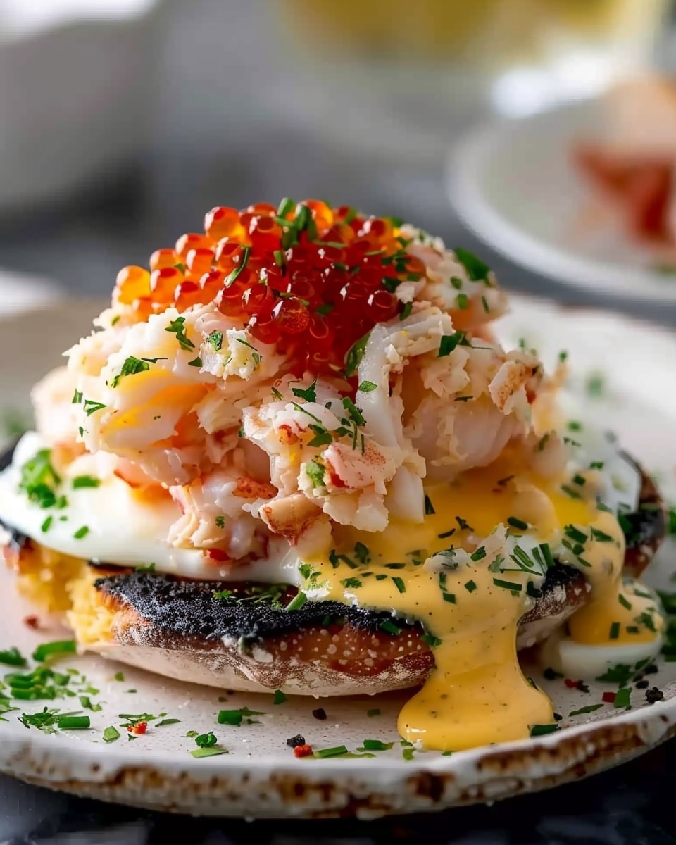 Crab Eggs Benedict with Caviar