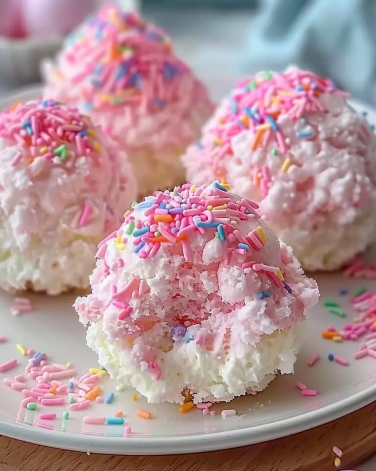 Crispy Cotton Candy Cheesecake Bombs