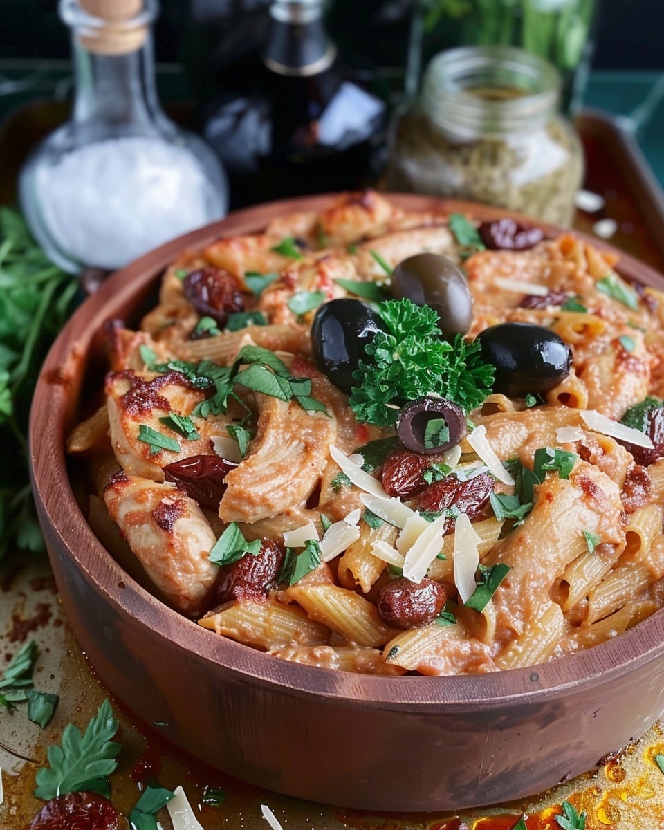 Feta Pasta & Chicken Bake
