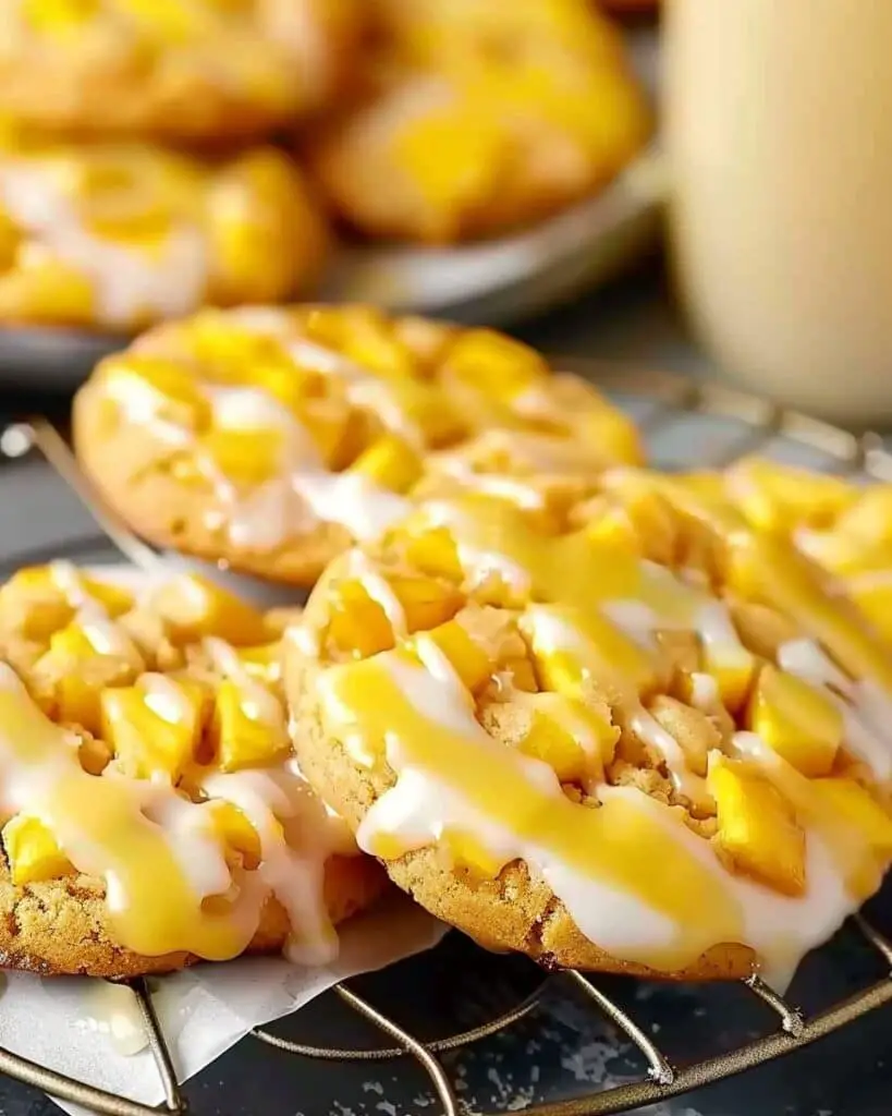 Fluffy Mango Cookies with Sweet Glaze