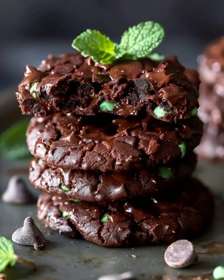 Fudgy Mint Chocolate No-Bake Cookies