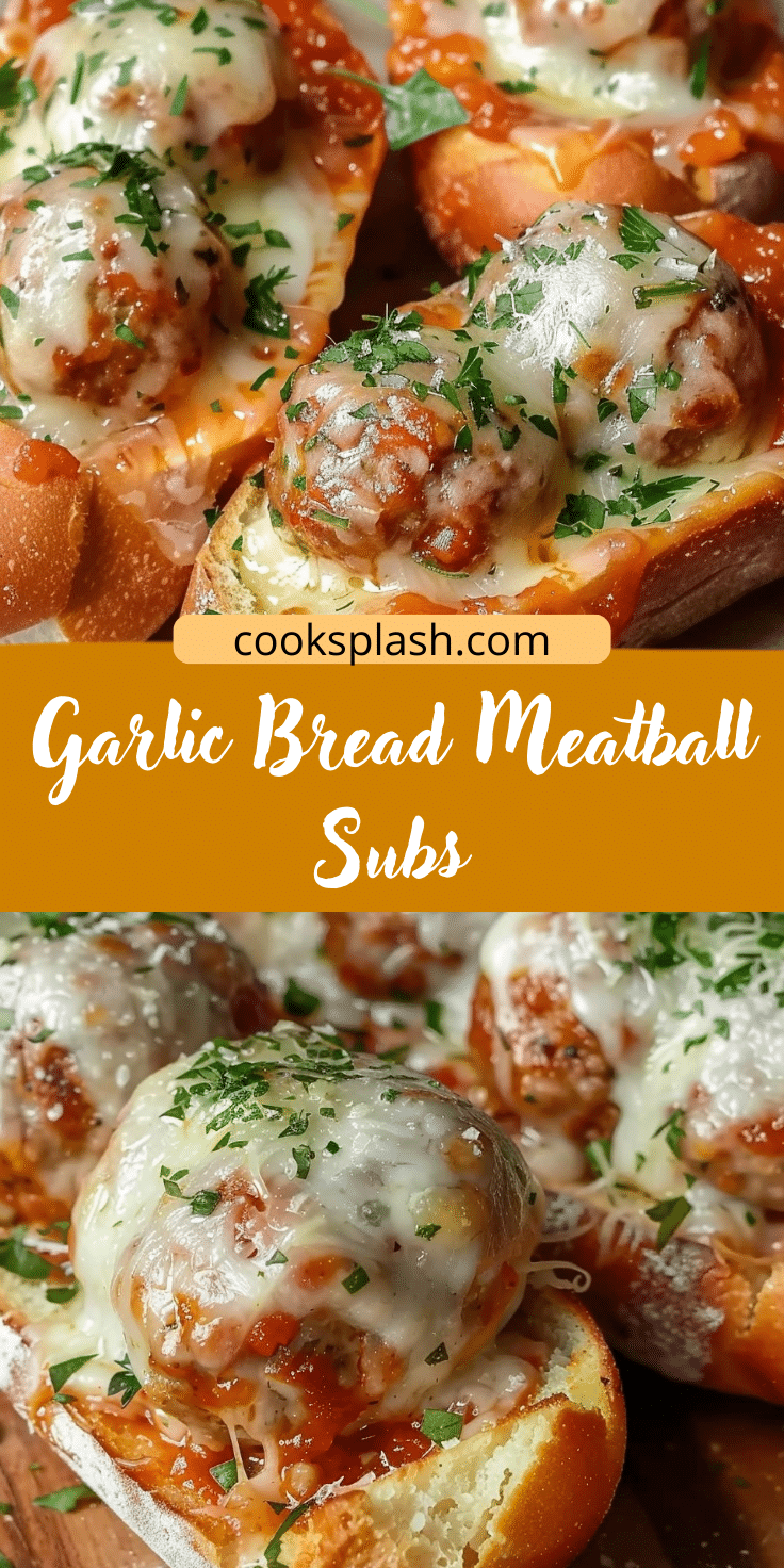 Meatball Splash Garlic Bread Meatball Subs | Cook Splash