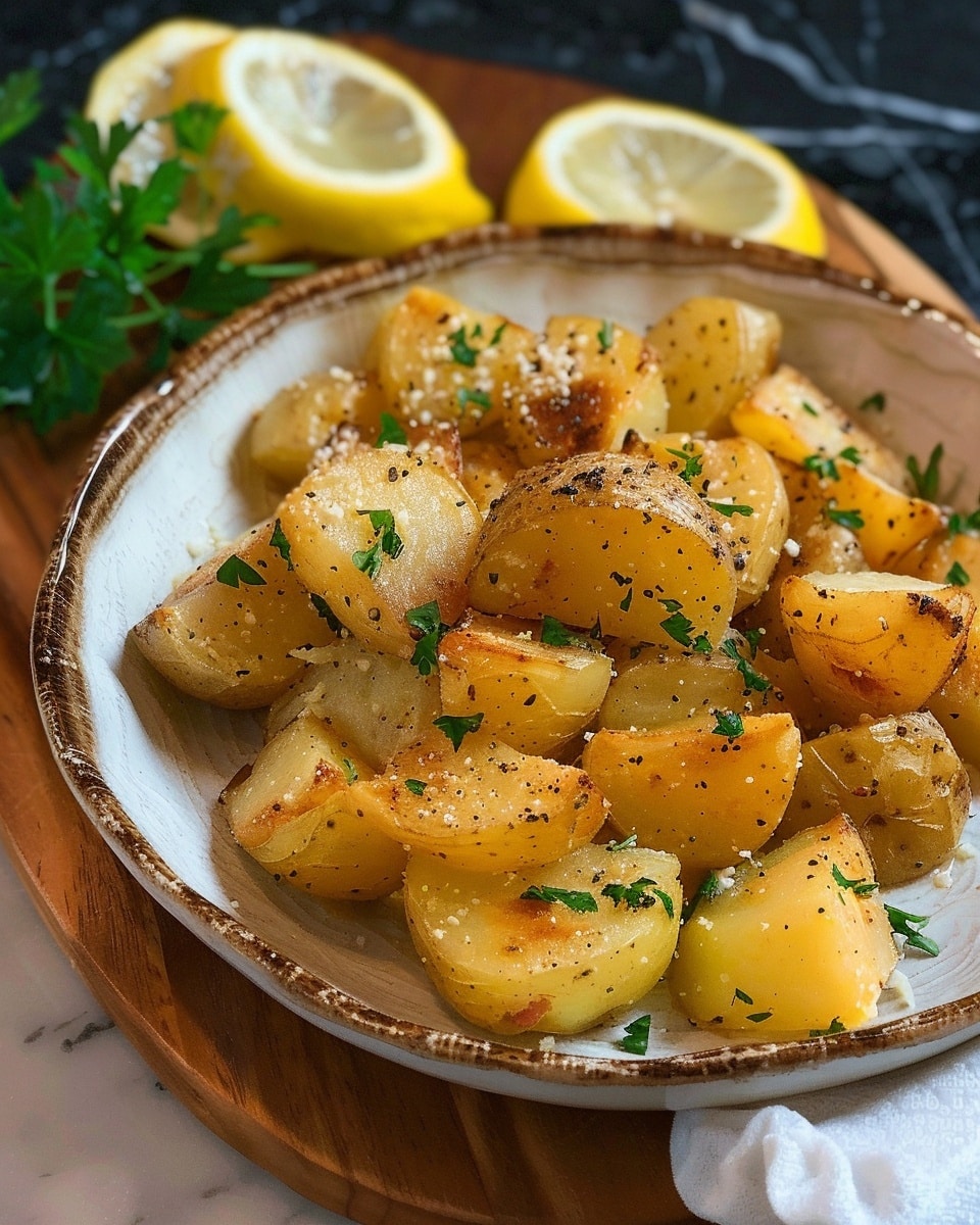 Greek Lemon Garlic Roasted Potatoes