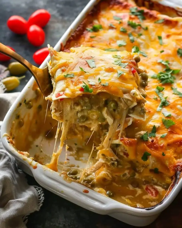 Green Chile Chicken Enchilada Casserole
