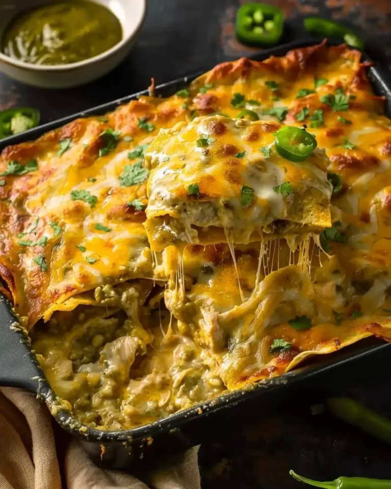 Green Chile Chicken Enchilada Casserole