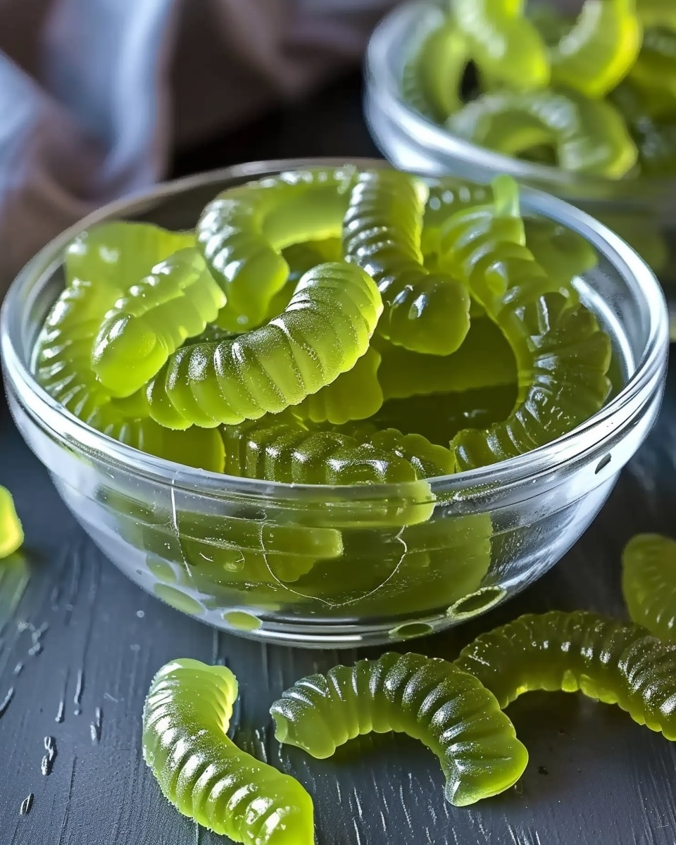 Homemade Dill Pickle Gummy Worms