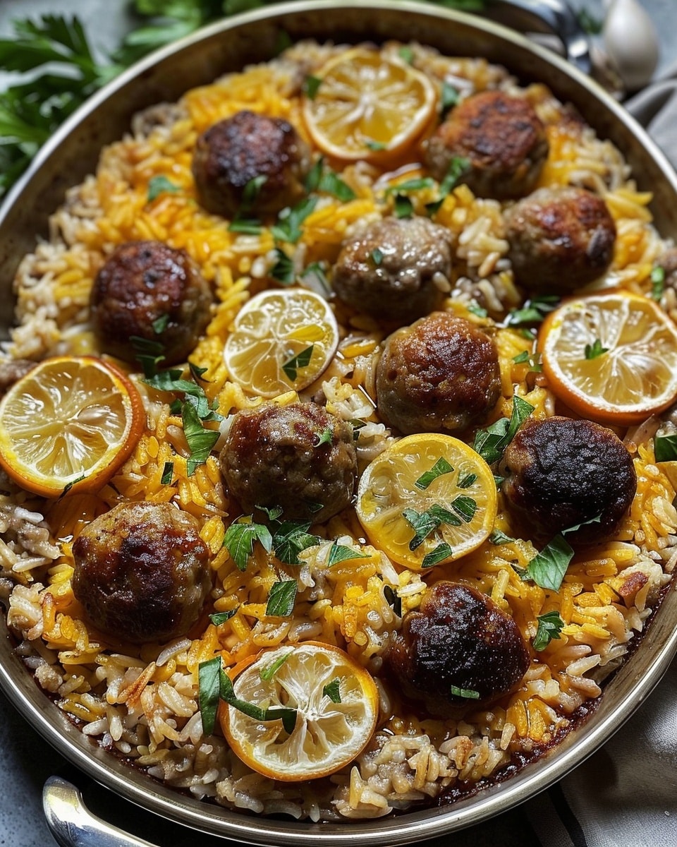 Honey Garlic Meatball Rice Bake