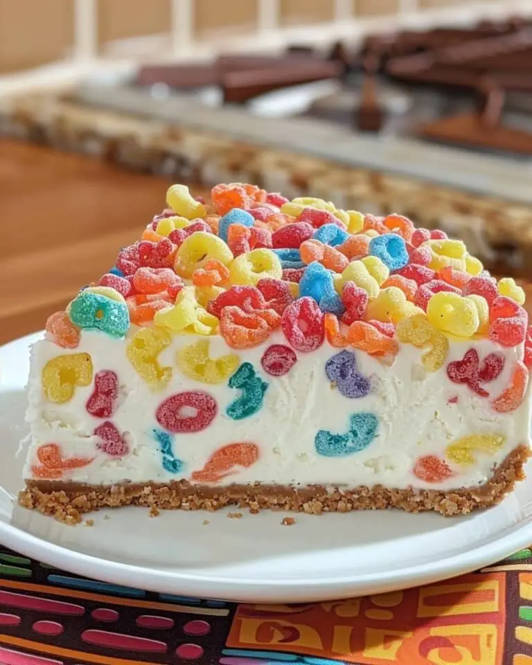 No-Bake Fruity Pebbles Cheesecake