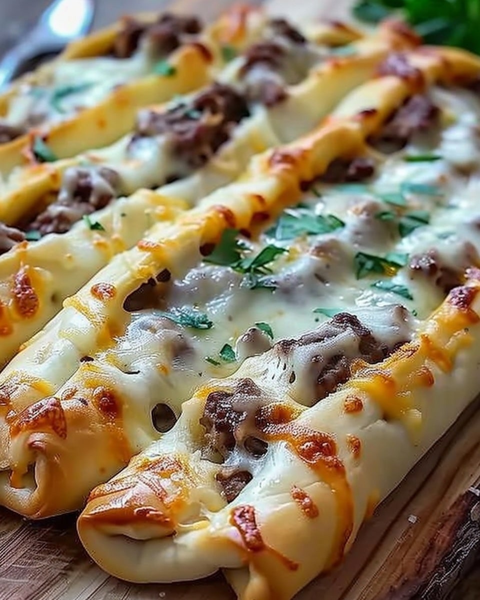 Philly Cheesesteak Stuffed Cheesy Breadsticks