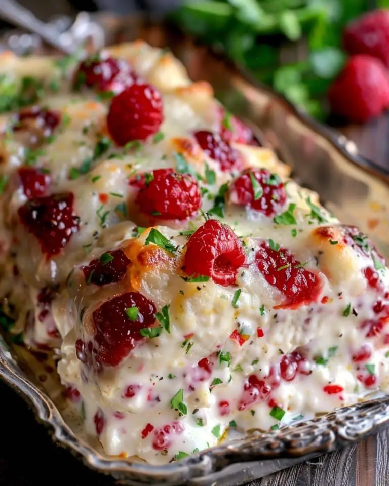 Raspberry Jalapeño Cream Cheese Chicken Bake