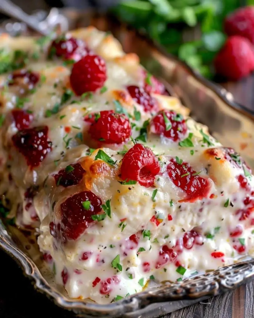 Raspberry Jalapeño Cream Cheese Chicken Bake