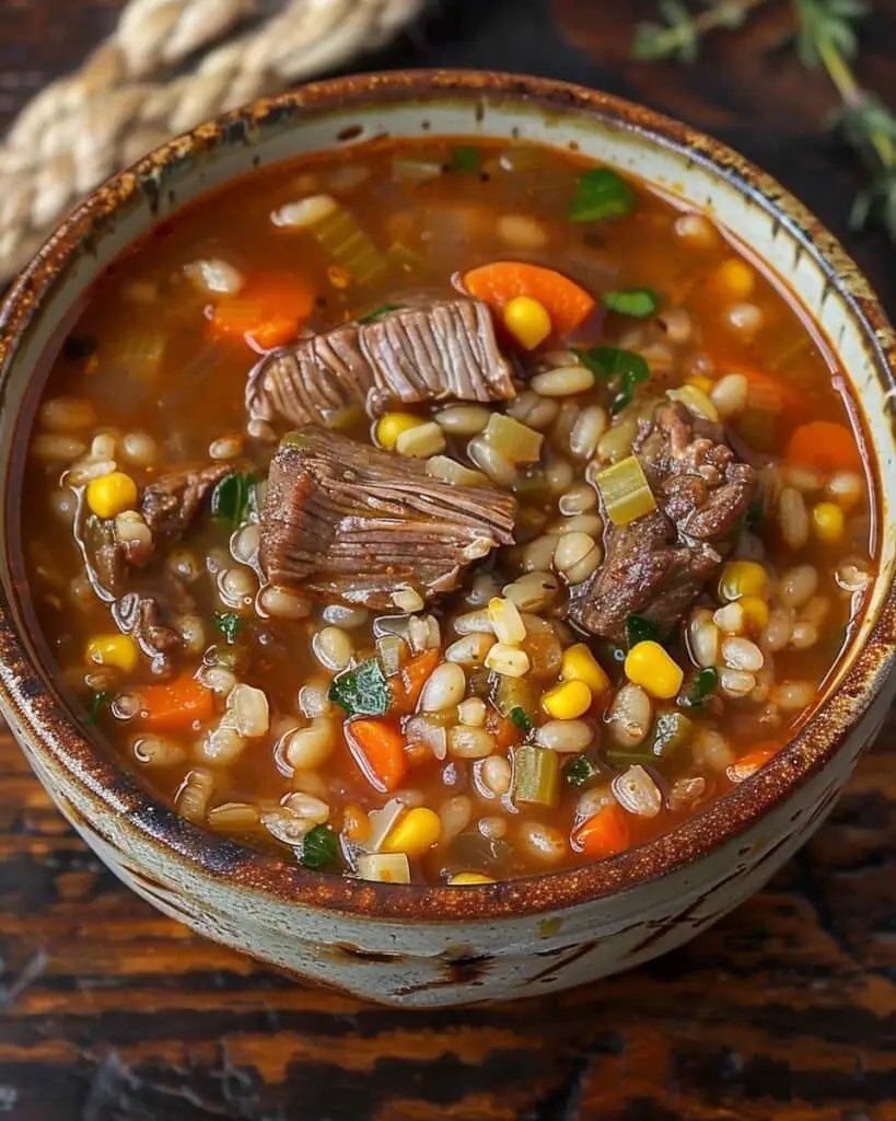 Slow Cooker Beef & Barley Soup