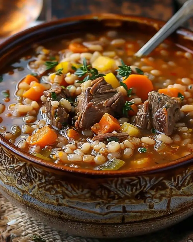 Slow Cooker Beef & Barley Soup