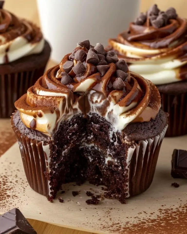 Sugar-Free Chocolate Cream Cheese Swirl Cupcakes