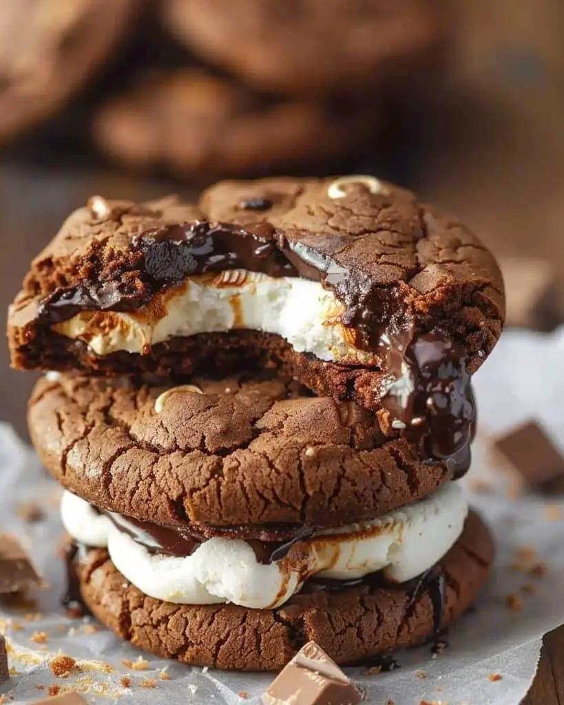 Sugar-Free S’mores Stuffed Chocolate Cookies