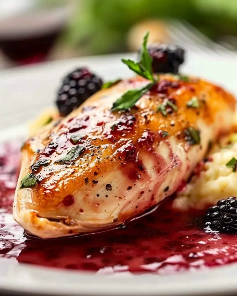 Blackberry Cream Cheese Stuffed Chicken Breast