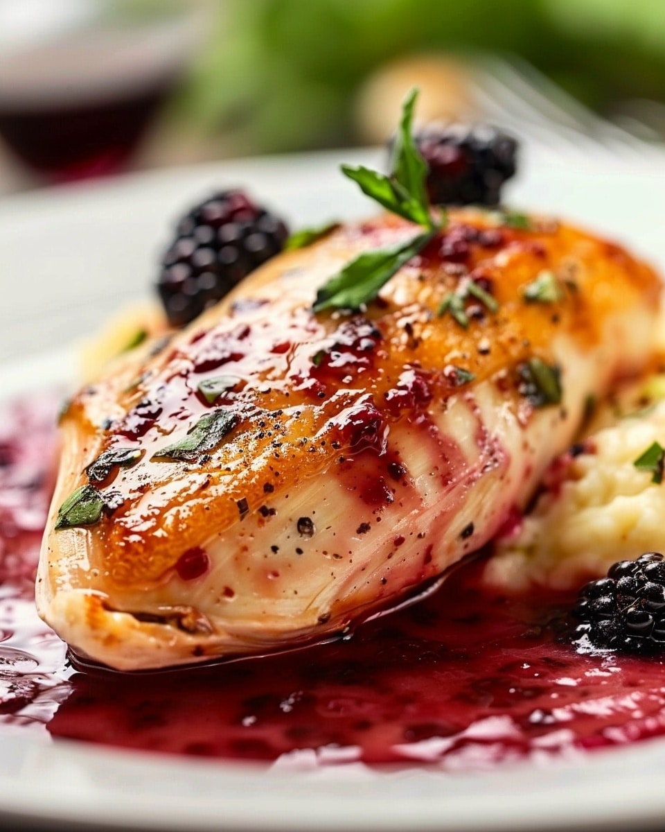 Blackberry Cream Cheese Stuffed Chicken Breast