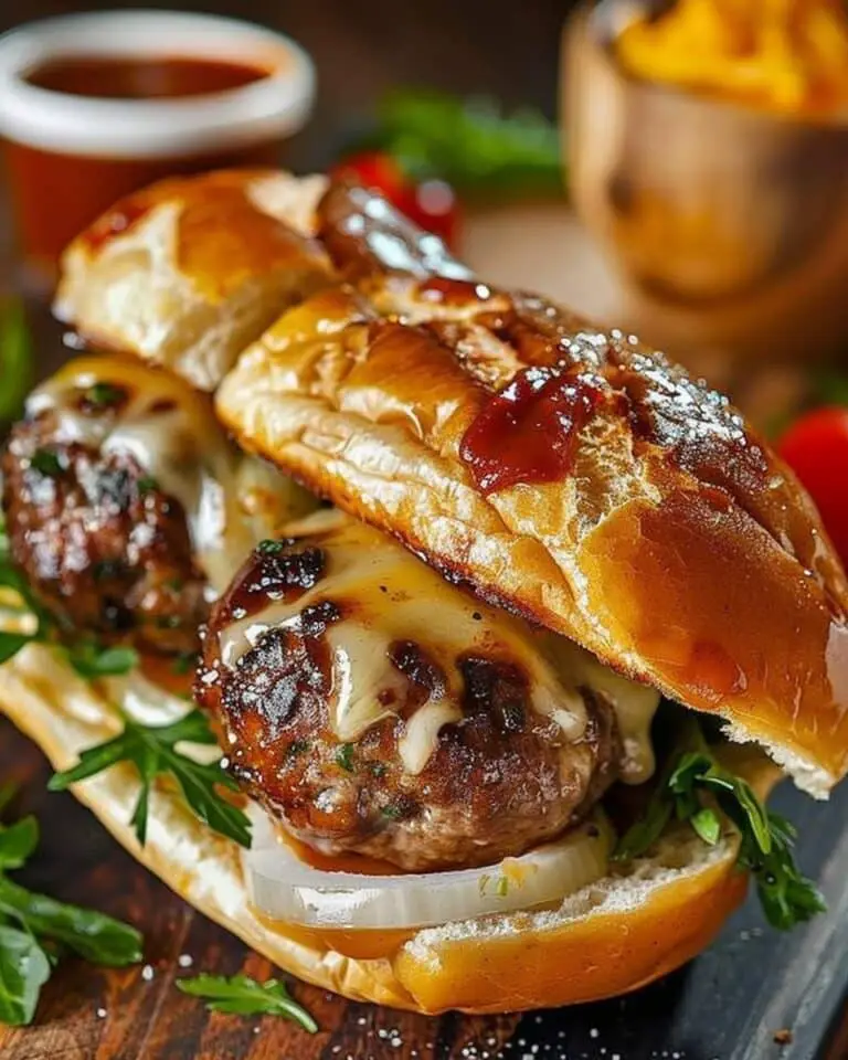 BBQ Cheeseburger Meatball Subs