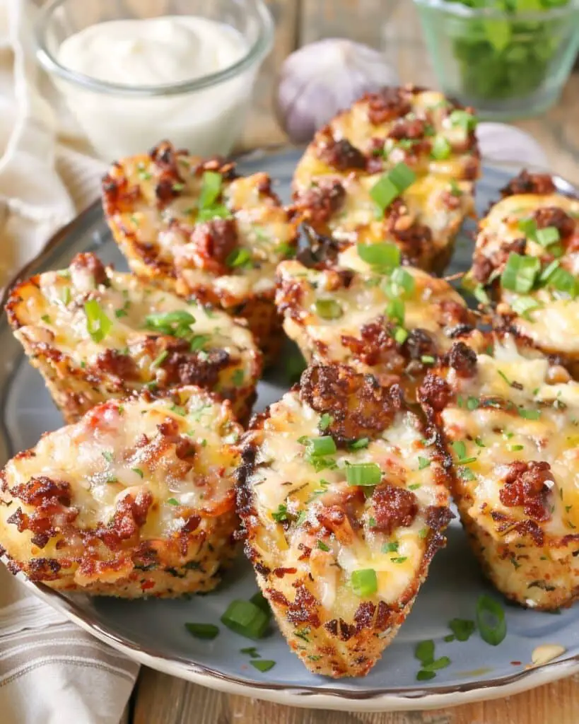 Cheeseburger Stuffed Tater Tot Cones