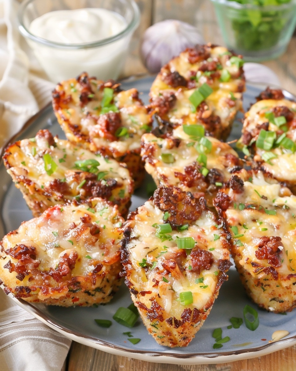 Cheeseburger Stuffed Tater Tot Cones