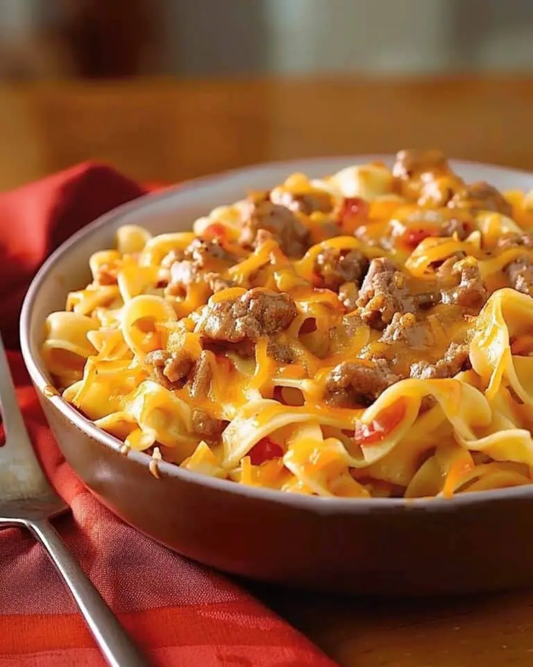 Cheesy Beef and Noodle Casserole