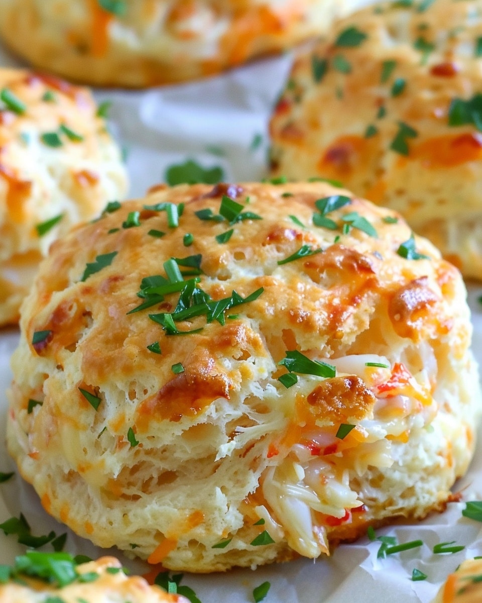 Cheesy Crab Garlic Biscuits