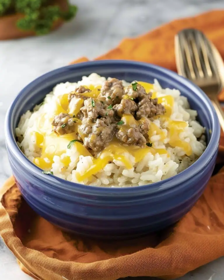 Cheesy Ground Beef and Rice Casserole